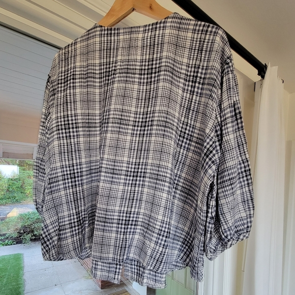 Treasure & Bond Plaid Viscose Button Up Shirt Women's Size 2X - Picture 2 of 8